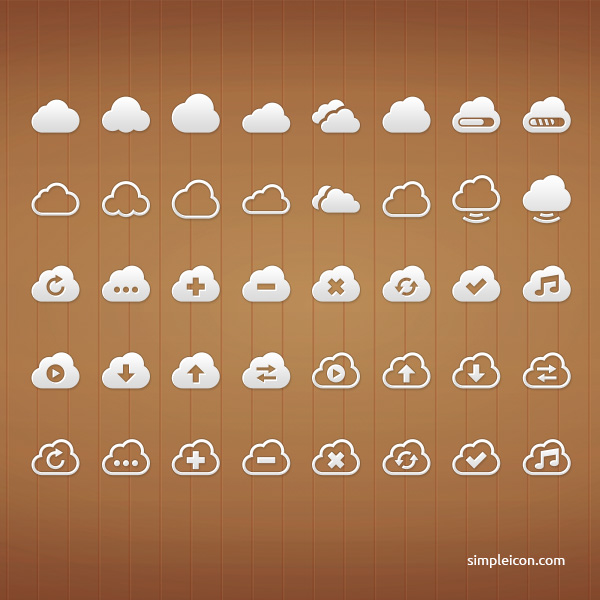 Set Of Cloud Icons